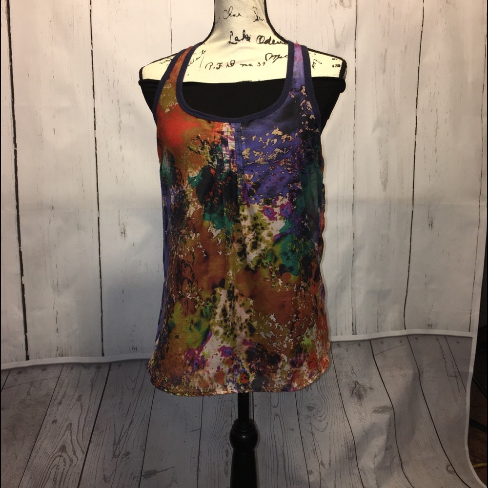 Cute Racer-Back Xhilaration Multi-Colored Tank S